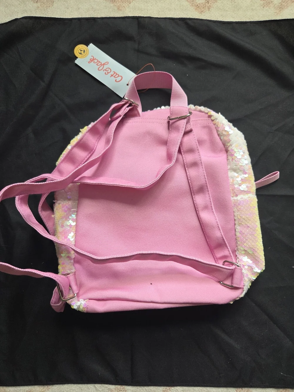 Cat & Jack Pink Sequin Unicorn Pom-Pom Kids Backpack